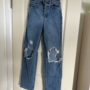 Wild Fable Blue Ripped Straight Leg Jeans